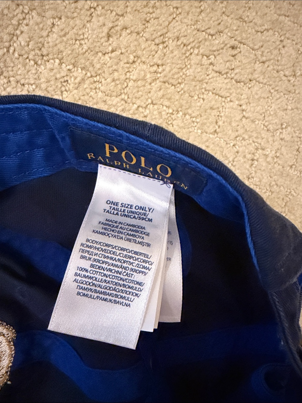 Polo by Ralph Lauren Navy Embroidered Polo Bear Hat Cap - Picture 2 of 4